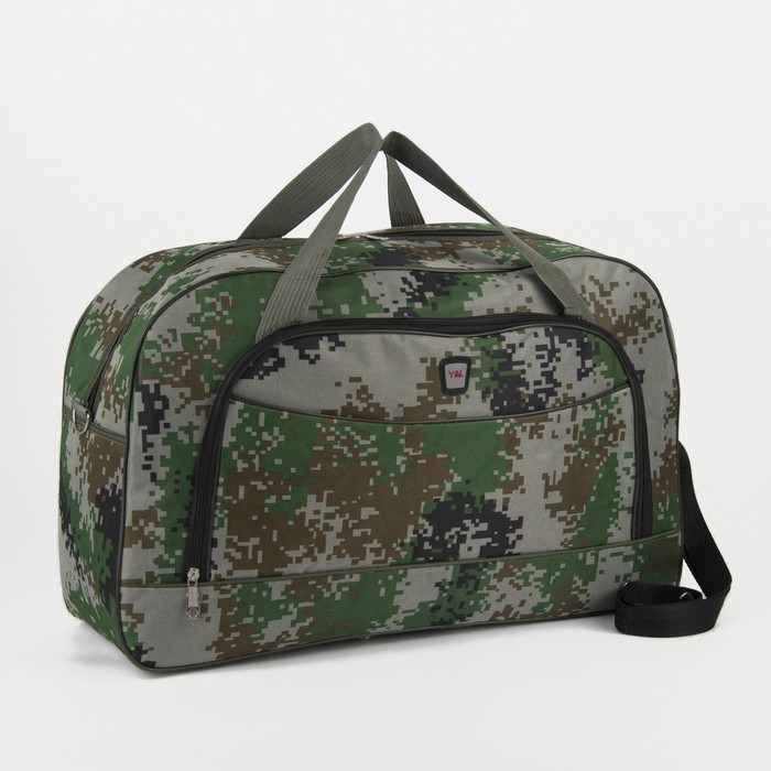 Сумка дорожная на молнии, наружный карман, длинный ремень, цвет зелёный/камуфляж
Сумка дорожная на молнии, наружный карман, длинный ремень, цвет зелёный/камуфляж