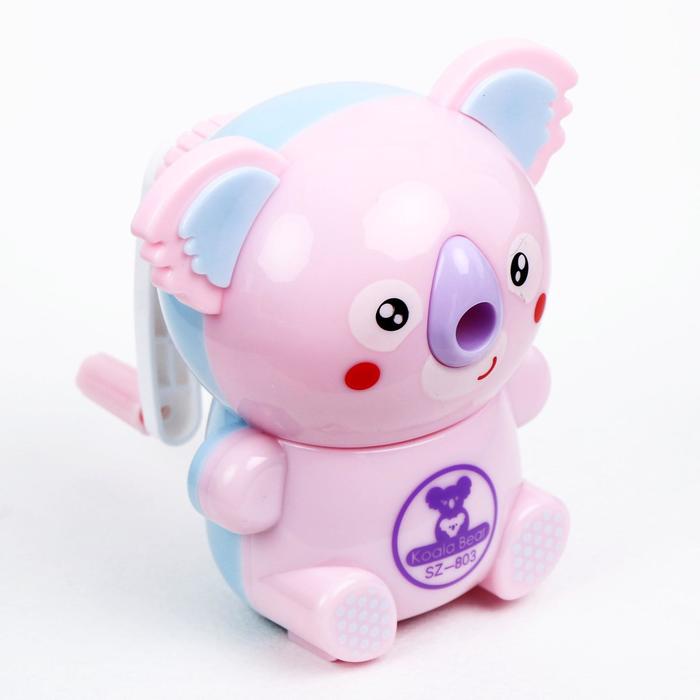 фото Точилка механическая с контейнером "коала", розовая с синим