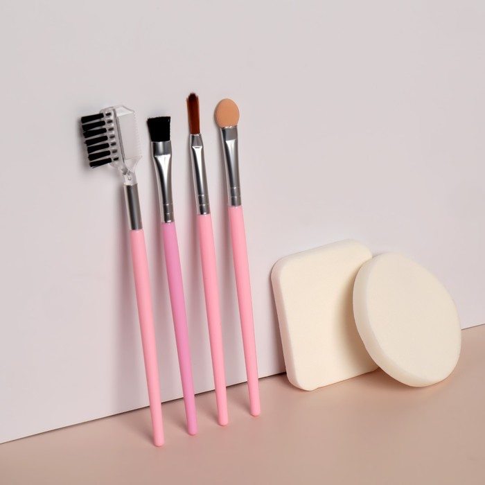 Набор для макияжа, 6 предметов, цвет бежевый/розовый
Набор для макияжа, 6 предметов, цвет бежевый/розовый
