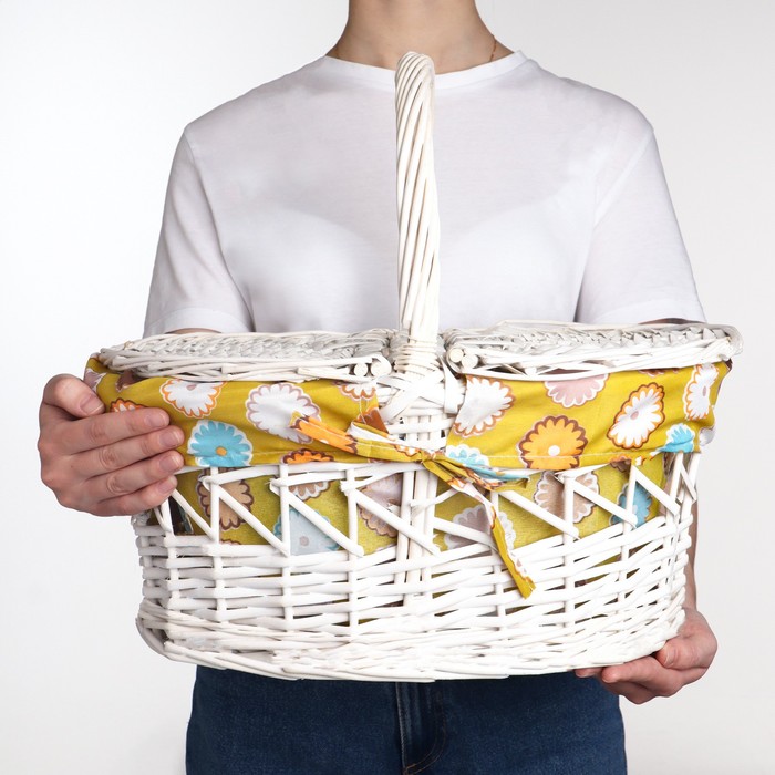 Корзина плетеная, 42х31х20/39, лоза, ткань
Корзина плетеная, 42х31х20/39, лоза, ткань