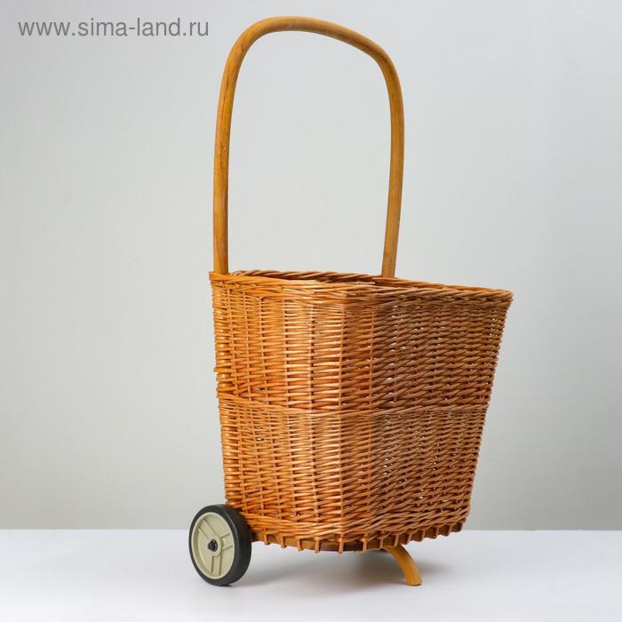 фото Корзина-тележка плетеная, 33х44х45/85, лоза