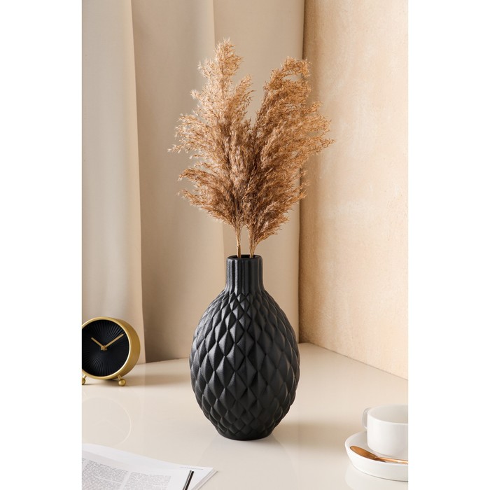 Ваза керамическая "Квин", настольная, черная, муар, 26 см
Ваза керамическая "Квин", настольная, черная, муар, 26 см