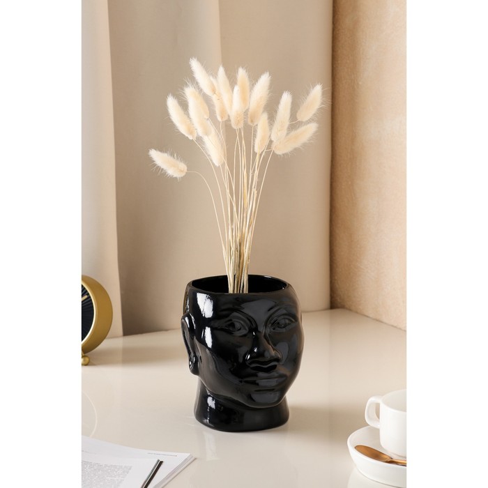 Ваза керамическая "Голова африканки", настольная, черная, глянец, 16 см
Ваза керамическая "Голова африканки", настольная, черная, глянец, 16 см