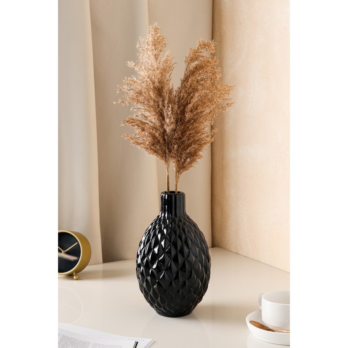 Ваза керамическая "Квин", настольная, глянец, чёрная, 26 см
Ваза керамическая "Квин", настольная, глянец, чёрная, 26 см