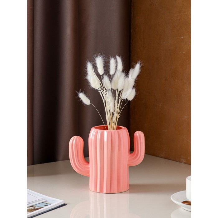 Ваза керамическая "Кактус", настольная, розовая, 16 см
Ваза керамическая "Кактус", настольная, розовая, 16 см