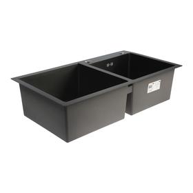 Мойка кухонная GERHANS K37843B-S, врезная, двойная, 780х430х220 мм, с сифоном, цвет графит
Мойка кухонная GERHANS K37843B-S, врезная, двойная, 780х430х220 мм, с сифоном, цвет графит