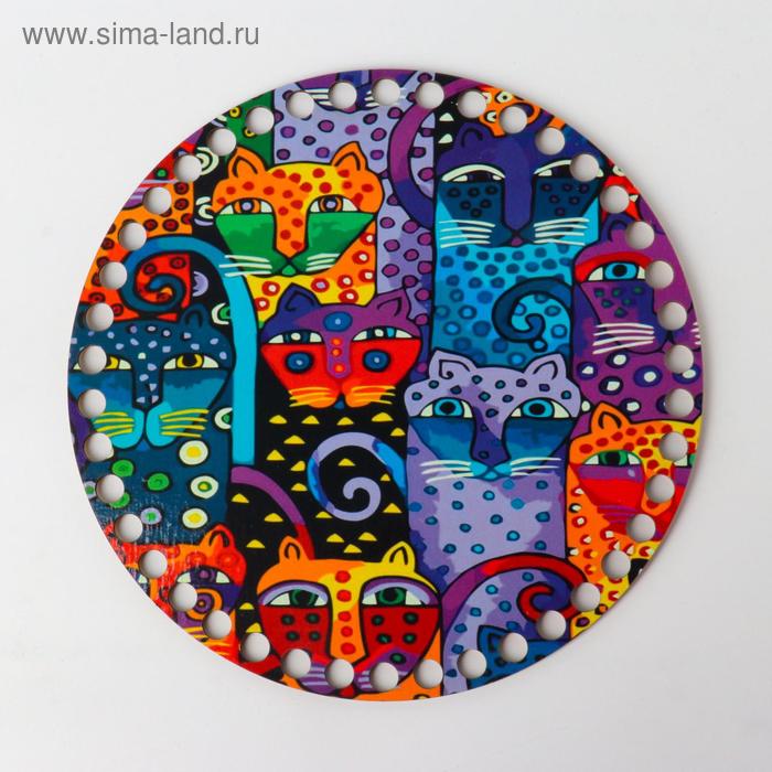 Заготовка для вязания "Круг Сказочные коты", донышко фанера, размер 20 см 
Заготовка для вязания "Круг Сказочные коты", донышко фанера, размер 20 см