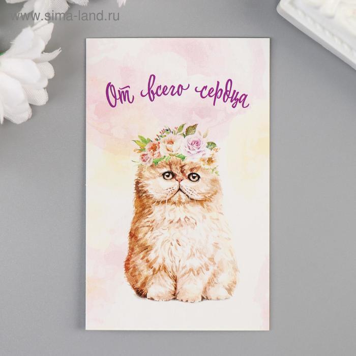 Бирка "От всего сердца" (котенок) 5х8 см 
Бирка "От всего сердца" (котенок) 5х8 см