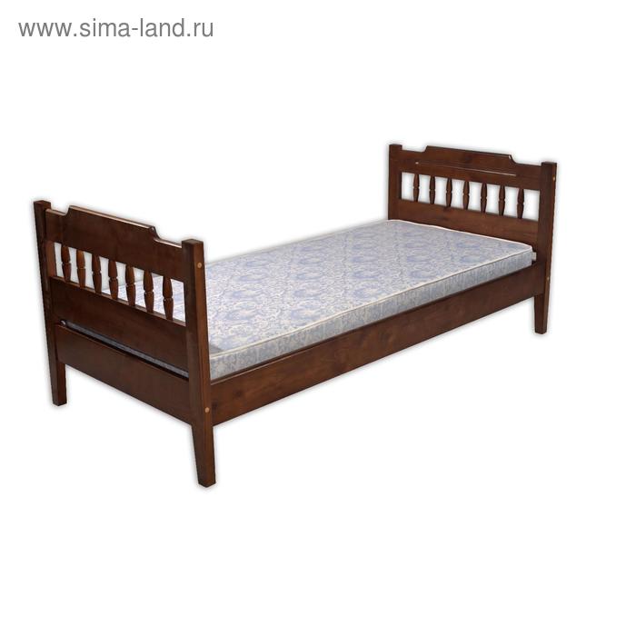 фото Кровать «мария 2», 1400 × 2000 мм, 2 одинаковые спинки, массив сосны, цвет дуб