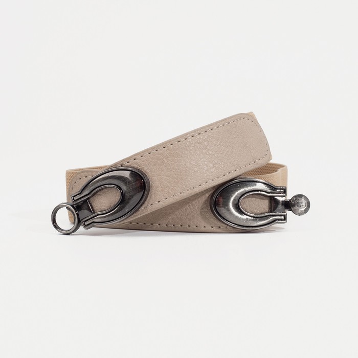 Ремень женский, ширина 2,5 см, резинка, пряжка серебро, цвет бежевый 
Ремень женский, ширина 2,5 см, резинка, пряжка серебро, цвет бежевый