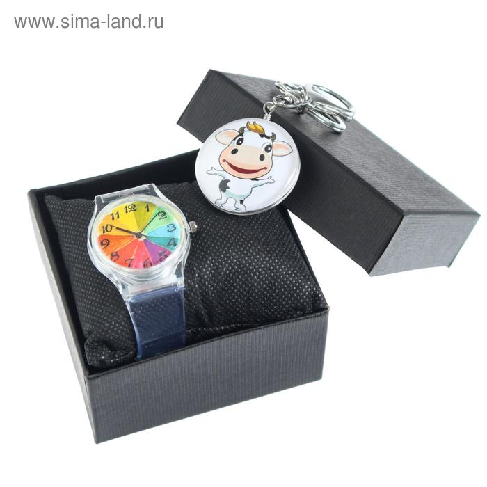 Подарочный набор 2 в 1 "Бычок": наручные часы d=3.5 см, брелок
Подарочный набор 2 в 1 "Бычок": наручные часы d=3.5 см, брелок
