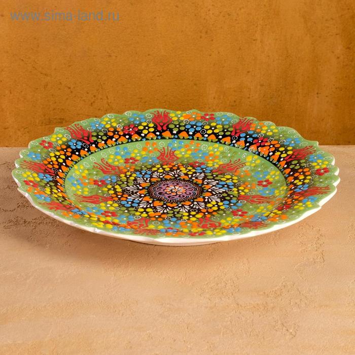 Тарелка плоская 32см "Рельеф зеленый"
Тарелка плоская 32см "Рельеф зеленый"