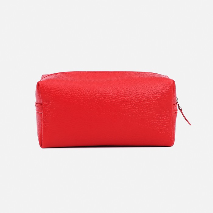 фото Косметичка на молнии, цвет красный textura