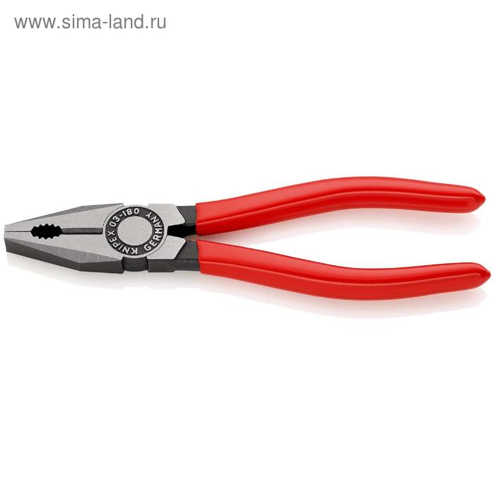 Плоскогубцы KNIPEX KN-0301180, комбинированные, 180 мм, пластиковые рукоятки
Плоскогубцы KNIPEX KN-0301180, комбинированные, 180 мм, пластиковые рукоятки