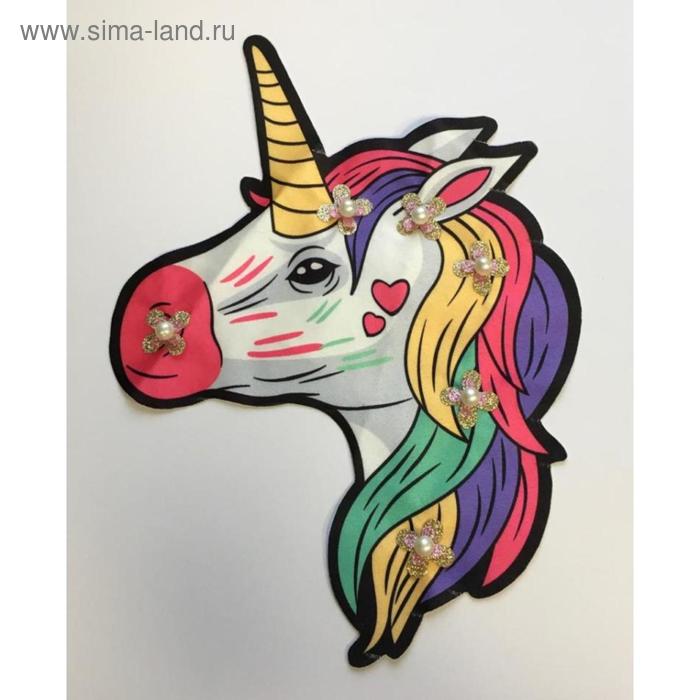 Аппликация «Единорог голова», размер 14,5x20 см 
Аппликация «Единорог голова», размер 14,5x20 см