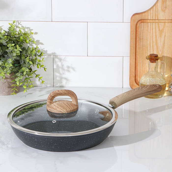 Сковорода «Лариат», d=26 см, стеклянная крышка, пластиковая ручка, антипригарное покрытие, индукция, цвет чёрный
Сковорода «Лариат», d=26 см, стеклянная крышка, пластиковая ручка, антипригарное покрытие, индукция, цвет чёрный