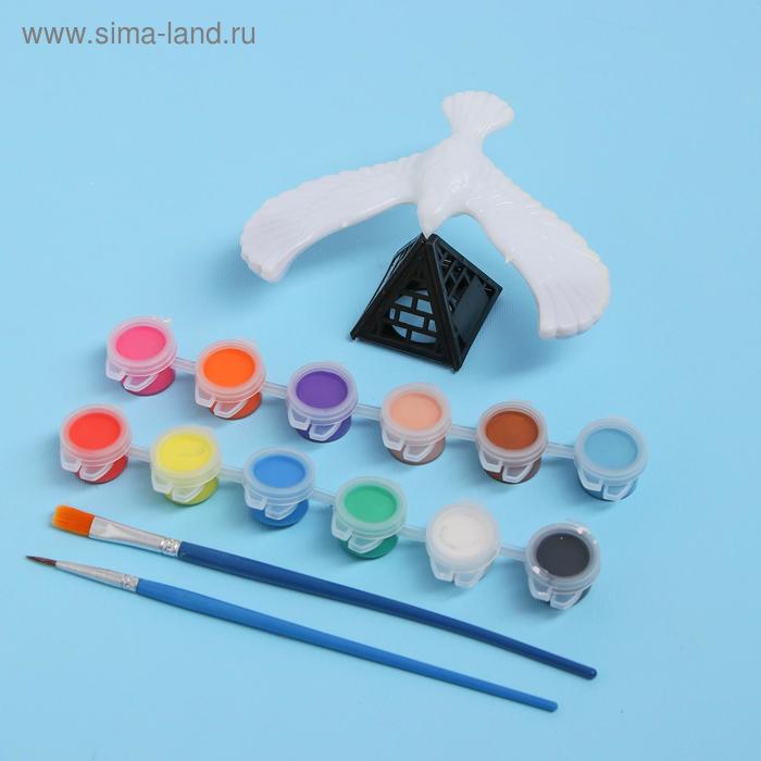 Набор для творчества «Раскрась птичку», набор 2 шт, краска 12 цветов, кисть, подставка 
Набор для творчества «Раскрась птичку», набор 2 шт, краска 12 цветов, кисть, подставка