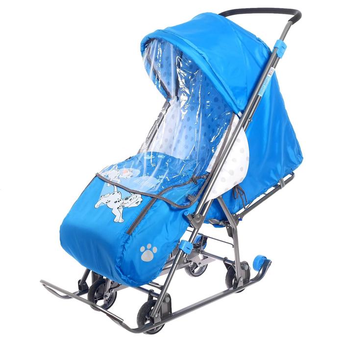 фото Санки-коляска «baby 1» 101 далматинец, цвет голубой nika kids