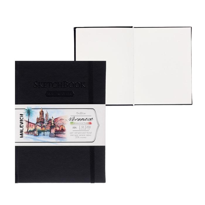 Скетчбук для акварели, хлопок 25%, 150 х 200 мм, 50 листов, 200 г/м², сшитый, Fin (мелкое зерно), «Малевичъ», Veroneze, чёрная обложка
Скетчбук для акварели, хлопок 25%, 150 х 200 мм, 50 листов, 200 г/м², сшитый, Fin (мелкое зерно), «Малевичъ», Veroneze, чёрная обложка