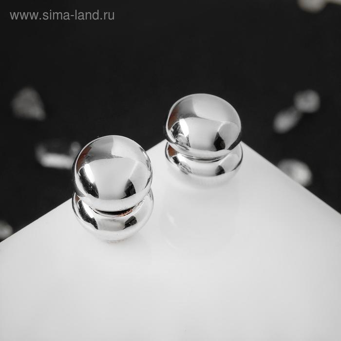 фото Клипсы металл "пуссеты" шарик, цвет серебро