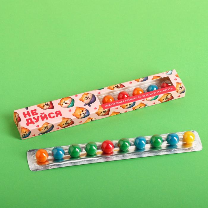 Жевательная резинка «Не дуйся», тутти-фрутти, 20 г.
Жевательная резинка «Не дуйся», тутти-фрутти, 20 г.