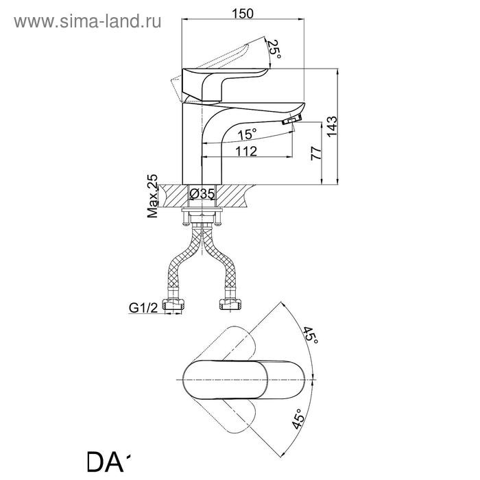 фото Смеситель для раковины d&k venice baciano da1032101, однорычажный, хром