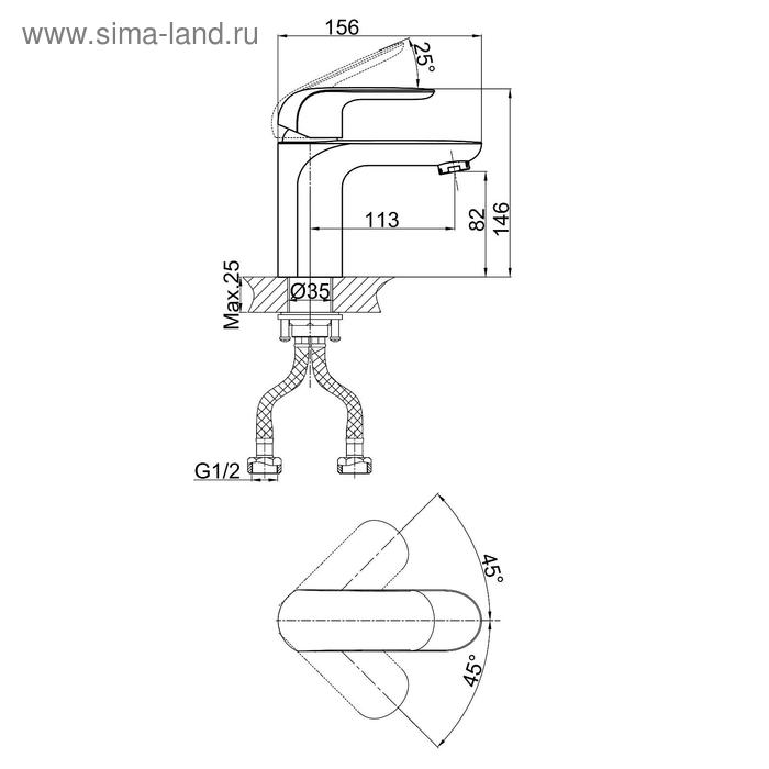 фото Смеситель для раковины d&k venice gondola da1022118, однорычажный, черный