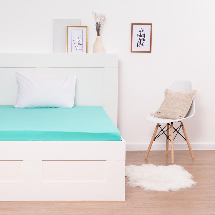 Трикотажная простынь на резинке 180х200х25см, мятный кулирка
Трикотажная простынь на резинке 180х200х25см, мятный кулирка