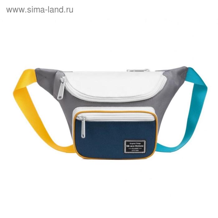 фото Поясная сумка mah m200107s01 серый/темно-синий, 5.8" mr.ace-homme