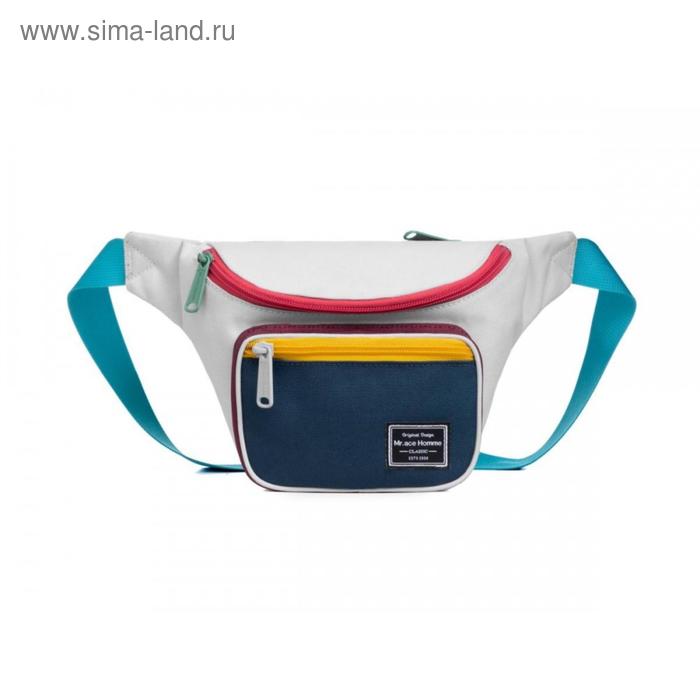 фото Поясная сумка mah m200108s01 светло-серый/темно-синий, 5.8" mr.ace-homme