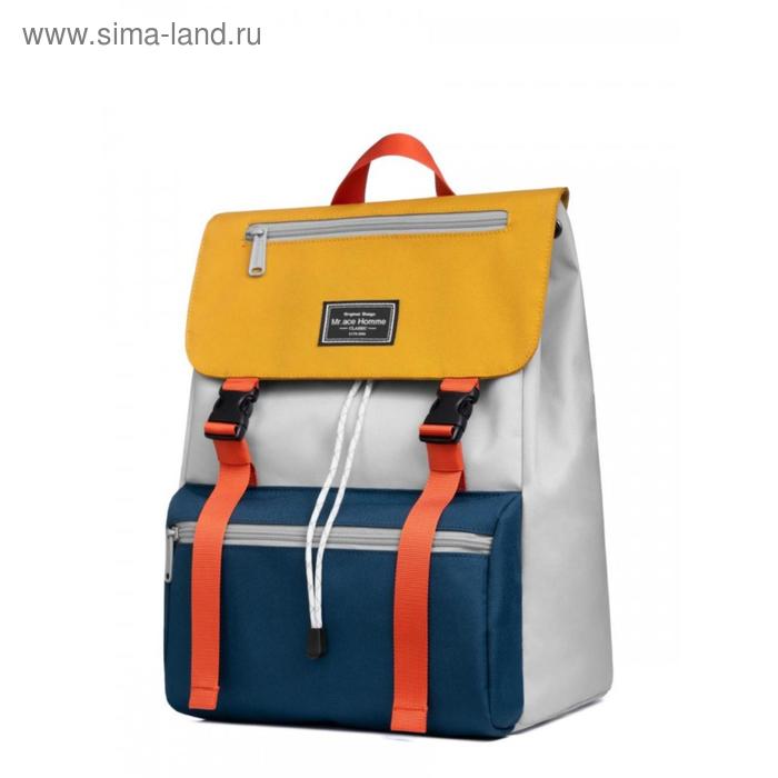 фото Рюкзак mah mr20b1894b01 светло-серый/темно-синий/желтый, 14" mr.ace-homme