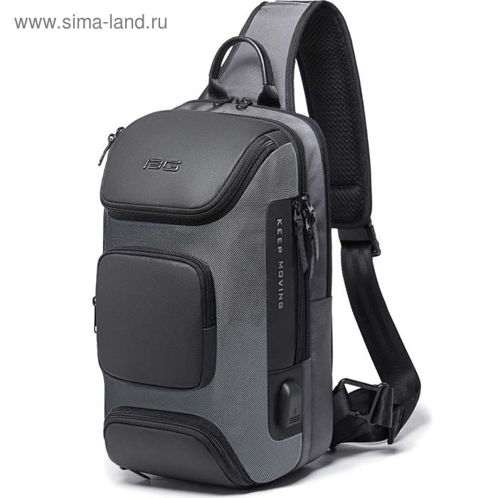 фото Рюкзак c usb, молодежный, на одной лямке bange bg7086 серый, 9.7"