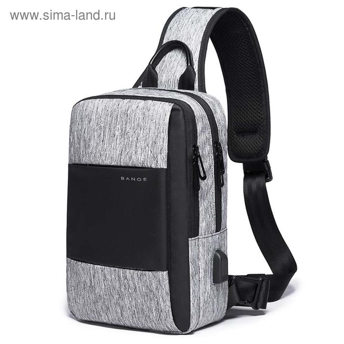 фото Рюкзак c usb, молодежный, на одной лямке bange bg77107 серый, 9.7"
