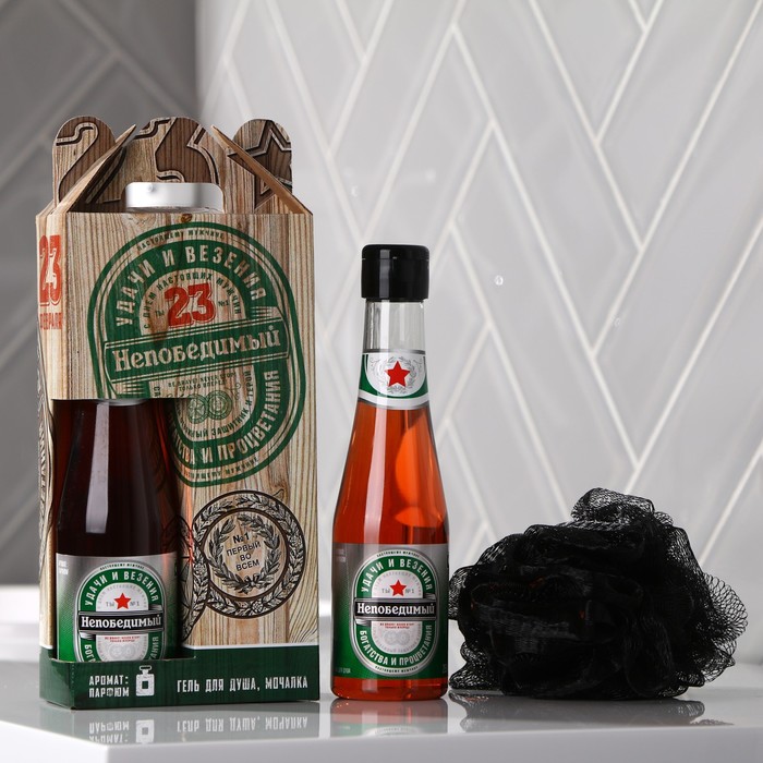 Набор «Непобедимый»: гель для душа во флаконе пиво, 250 мл, аромат мужского парфюма, мочалка
Набор «Непобедимый»: гель для душа во флаконе пиво, 250 мл, аромат мужского парфюма, мочалка