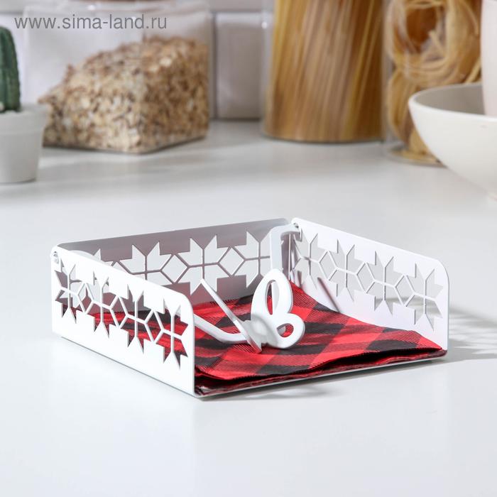 Салфетница посуда «Снежинка», цвет белый 
Салфетница посуда «Снежинка», цвет белый