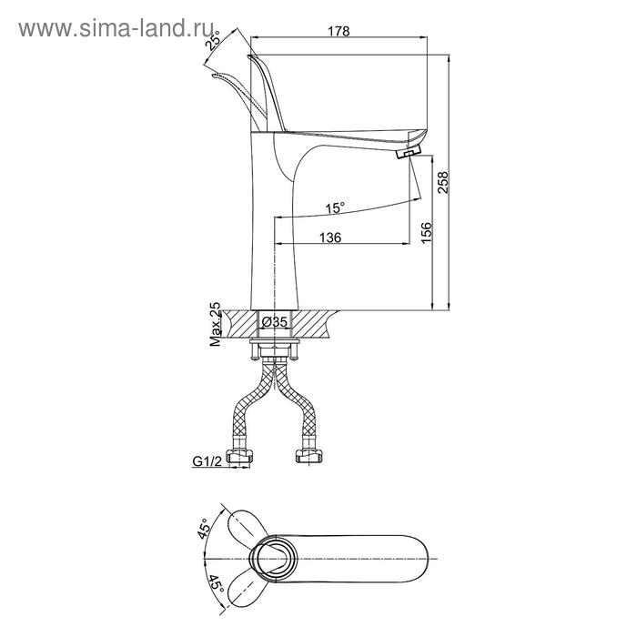 фото Смеситель для раковины d&k venice baciano da1032659, однорычажный, черный/золото