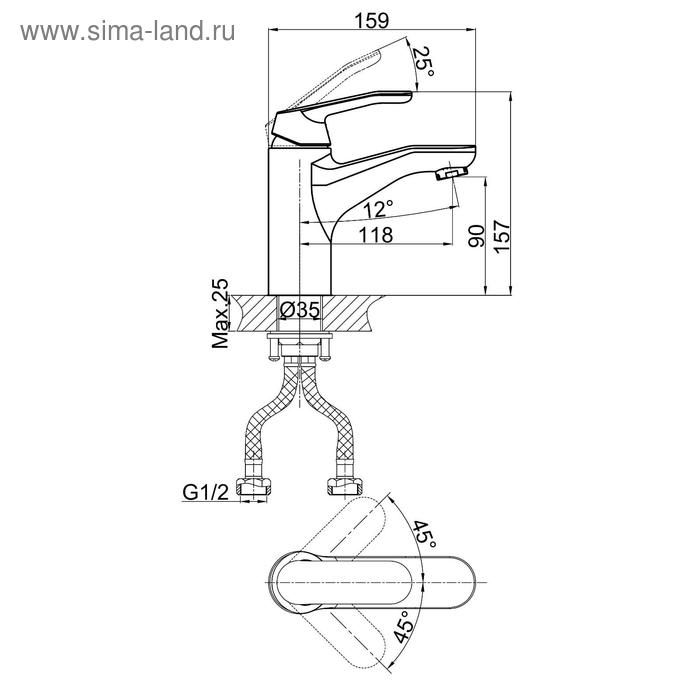 фото Смеситель для раковины d&k venice rialto da1062101, однорычажный, хром
