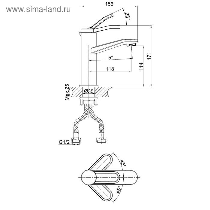 фото Смеситель для раковины d&k venice rialto da1062141, однорычажный, хром