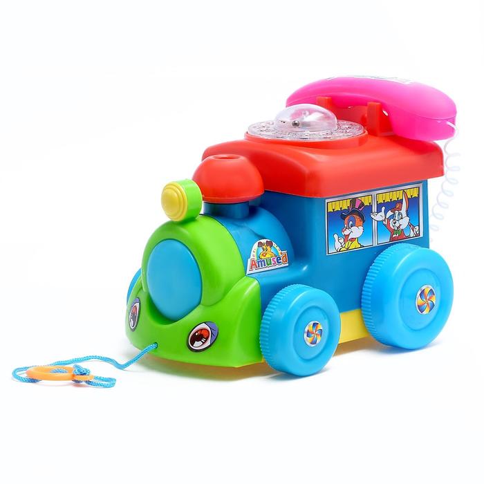 Каталка «Паровоз с телефоном» на верёвке
Каталка «Паровоз с телефоном» на верёвке