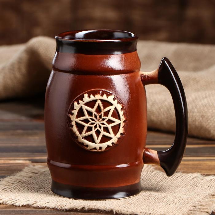 Пивной бокал "Славянский оберег Алатырь", цвет коричневый, 0.6 л
Пивной бокал "Славянский оберег Алатырь", цвет коричневый, 0.6 л