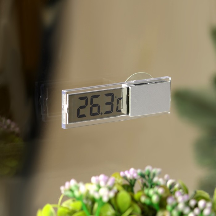 фото Термометр luazon, электронный, на присоске, прозрачный luazon home