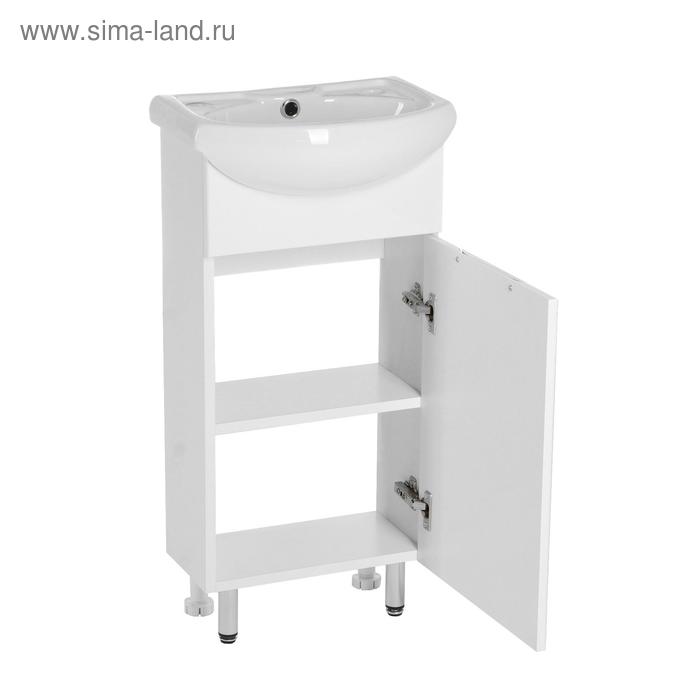 фото Комплект мебели для ванной комнаты: тумба "джика" + раковина "азов-40", 41 х 79 х 29 см клик мебель