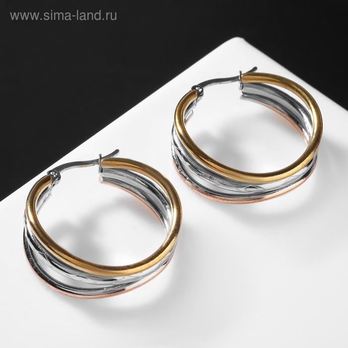 Серьги-кольца "Сталь" кривые, d=3, цвет золотисто-серебрянный
Серьги-кольца "Сталь" кривые, d=3, цвет золотисто-серебрянный