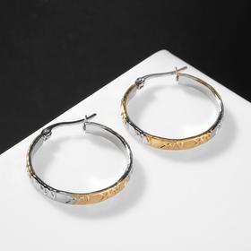 Серьги-кольца "Индия" одна линия с неровностями, d=3, цвет золотисто-серебрянный
Серьги-кольца "Индия" одна линия с неровностями, d=3, цвет золотисто-серебрянный