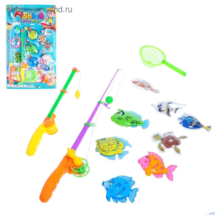 Рыбалка «У моря», 8 рыбок, 2 удочки, сачок 
Рыбалка «У моря», 8 рыбок, 2 удочки, сачок