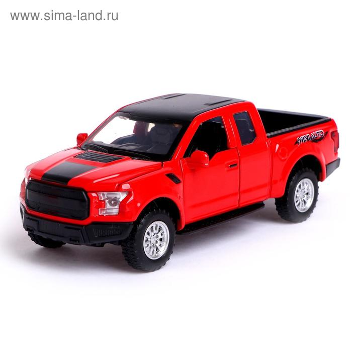 фото Машина металлическая ford f-150, открываются двери, капот, багажник, инерция, цвет красный