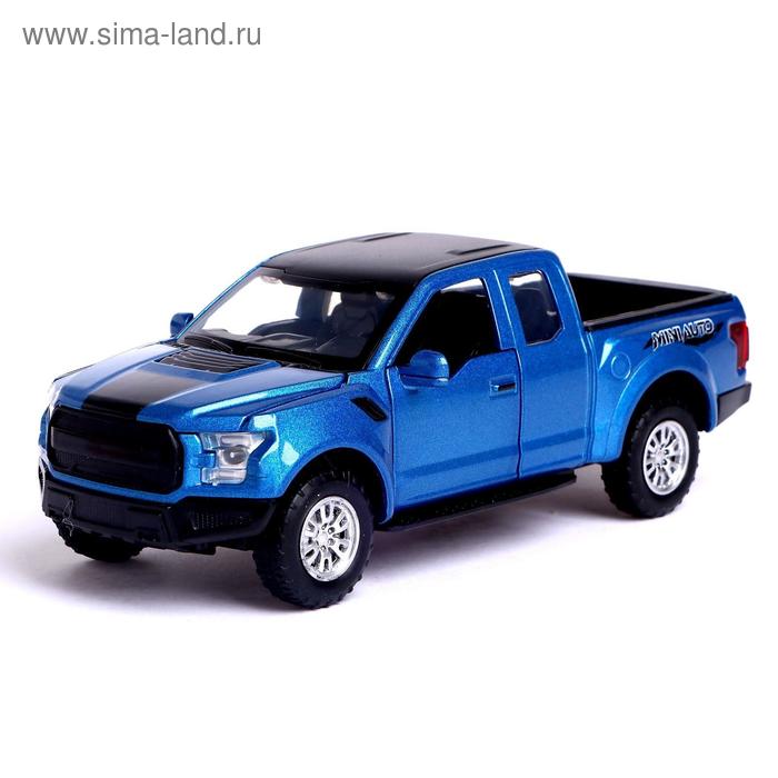 фото Машина металлическая ford f-150, открываются двери, капот, багажник, инерция, цвет синий
