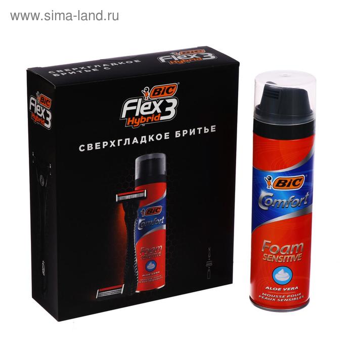 Набор BIC Flex 3 Hybrid, бритва 2 кассеты + пена для бритья 250 мл 
Набор BIC Flex 3 Hybrid, бритва 2 кассеты + пена для бритья 250 мл