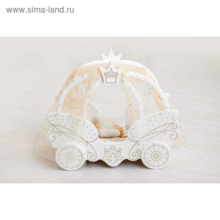 фото Игрушка детская кровать из коллекции «shining crown». цвет белоснежный шелк. манюня