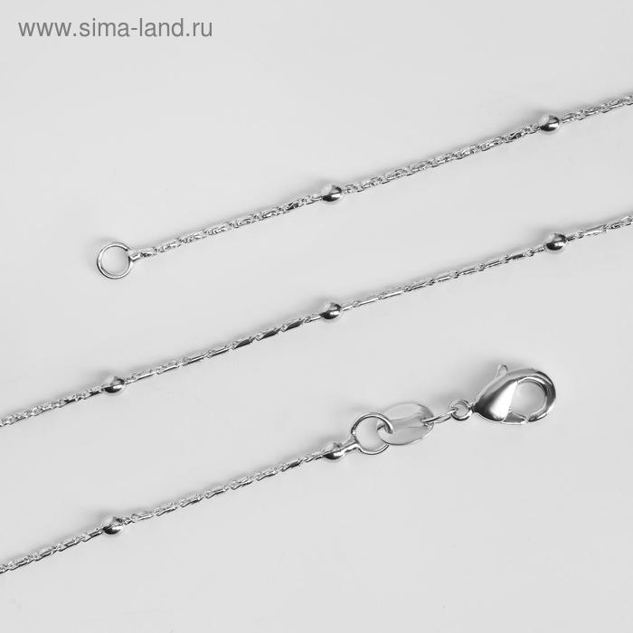 фото Цепь "эйфория" нить с бусинами объёмная, каплевидный карабин, цвет серебро, ширина 2 мм,l=45